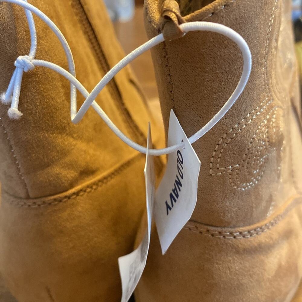Old Navy faux Caramelized Toffee Leather Western Boot - Picture 8 of 9
